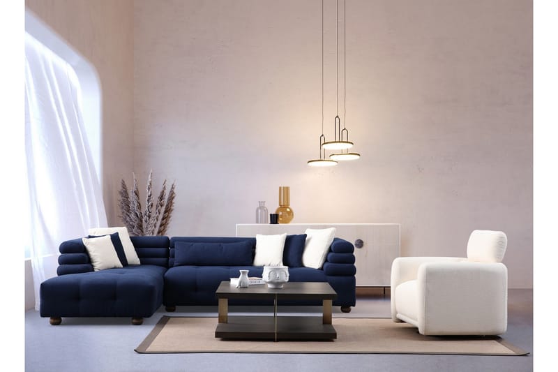 Namarta 4-sits Soffa med Divan - Mörkblå - Möbler - Vardagsrum - Soffor - Divansoffa & schäslong