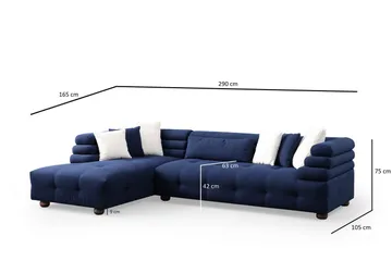 Namarta 4-sits Soffa med Divan - Mörkblå - Möbler - Vardagsrum - Soffor - Divansoffa & schäslong