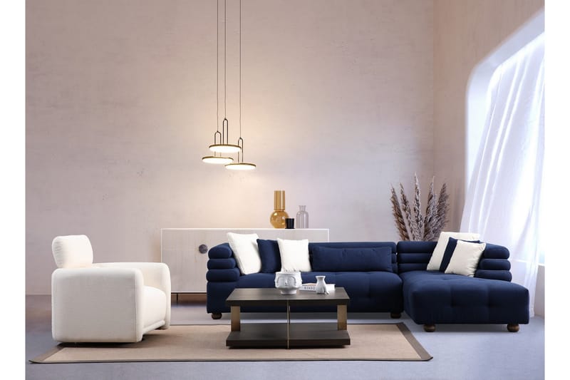 Namarta 4-sits Soffa med Divan - Mörkblå - Möbler - Vardagsrum - Soffor - Divansoffa & schäslong