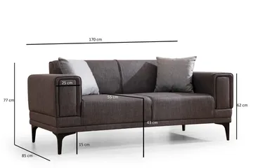Naoko 3-sits Soffa - Mörkgrå - Möbler - Vardagsrum - Soffor - 2-sits soffor