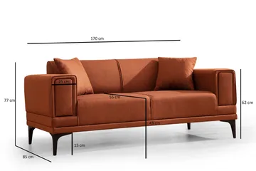 Naoko 3-sits Soffa - Röd - Möbler - Vardagsrum - Soffor - 2-sits soffor