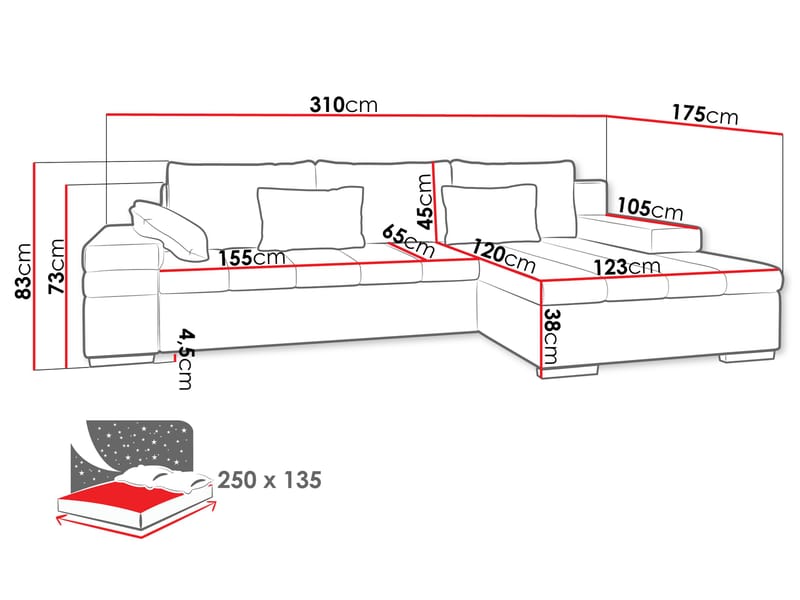 Naoma 4-sits Soffa med Divan Vänster - Möbler - Vardagsrum - Soffor - Hörnsoffor