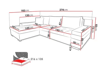 Naoma Soffa med Divan 3-sits - Vit/Ljusgrå - Möbler - Vardagsrum - Soffor - Skinnsoffor