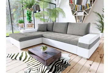 Naoma Soffa med Divan 3-sits - Vit/Ljusgrå - Möbler - Vardagsrum - Soffor - Skinnsoffor