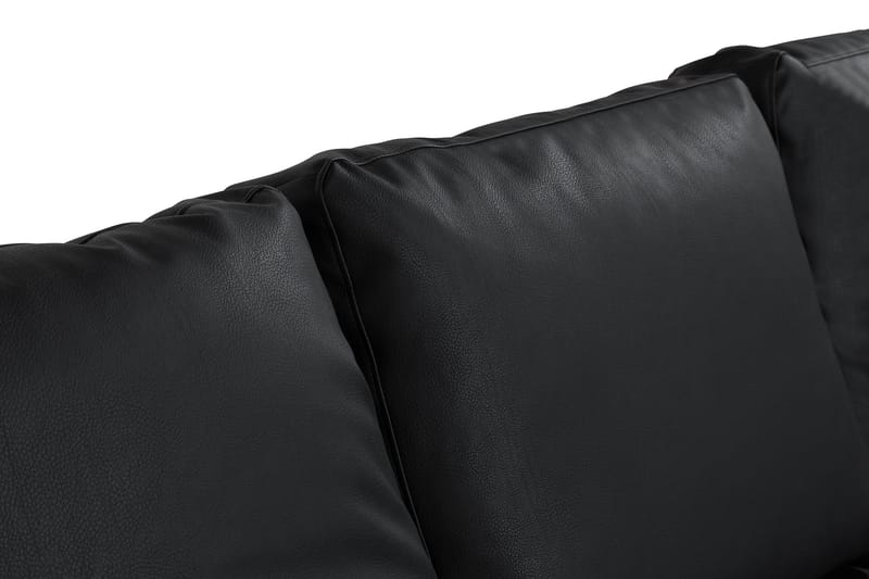 NASHVILLE U-soffa Large med Divan Vänster Konstläder Svart - Skinnsoffor - U-soffor