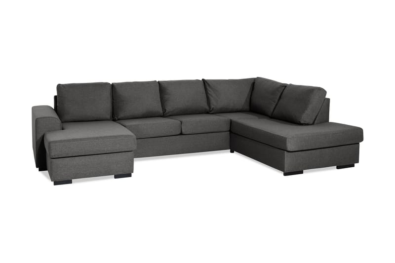 NASHVILLE U-soffa Large med Divan Vänster Mörkgrå - U-soffor