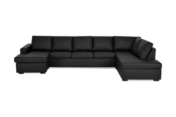 NEW YORK U-soffa XL Divan Vänster Svart Konstläder