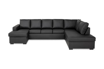 NEW YORK U-soffa XL Divan V�änster Svart Konstläder