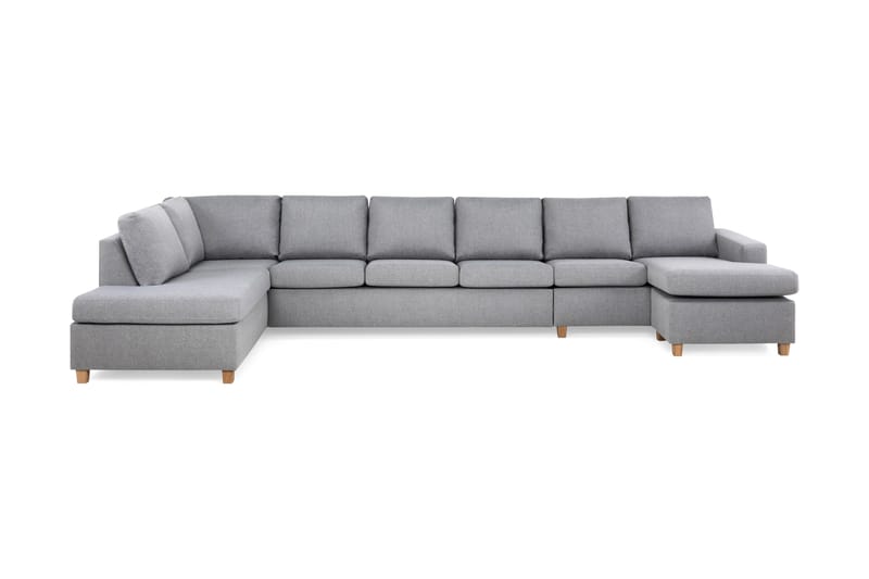 NEW YORK U-soffa XXL Divan Höger Ljusgrå - U-soffor