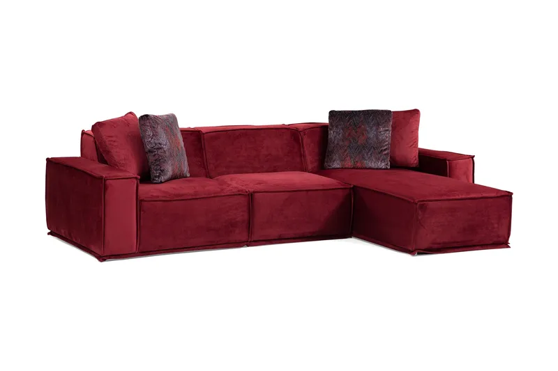 Nightcap Soffa m. Divan 4-sits, Burgundy