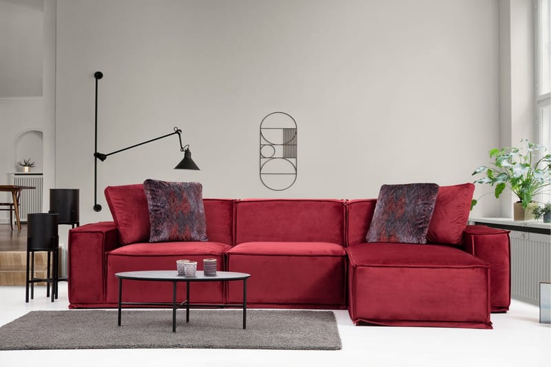 Nightcap Soffa m. Divan 4-sits - Burgundy - Möbler - Vardagsrum - Soffor - Divansoffa & schäslong