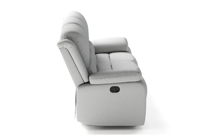 Norbo Reclinersoffa - Fällbar soffa 3-sits - Biosoffa i Tyg - Ljusgrå - Möbler - Vardagsrum - Soffor - Reclinersoffor & Biosoffor