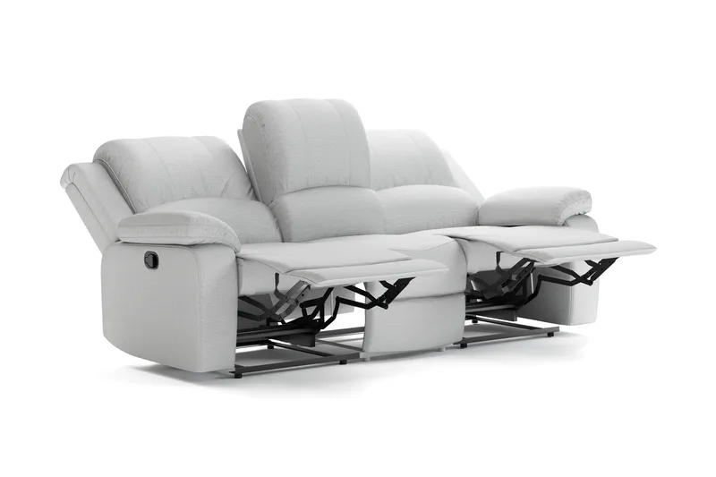 Norbo Reclinersoffa - Fällbar soffa 3-sits - Biosoffa i Tyg - Ljusgrå - Möbler - Vardagsrum - Soffor - Reclinersoffor & Biosoffor