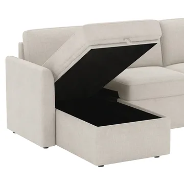 Nordhus 3-sits Soffa med vändbar divan och förvaring - Creme - Möbler - Vardagsrum - Soffor - Hörnsoffor