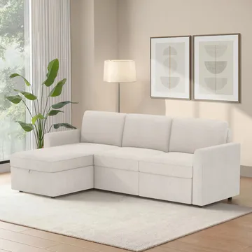 Nordhus 3-sits Soffa med vändbar divan och förvaring - Creme - Möbler - Vardagsrum - Soffor - Hörnsoffor