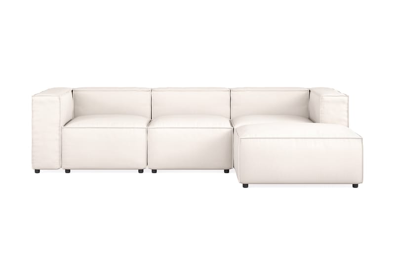 Noriaki Soffa 3-sits m. Divan Beige - Skinnsoffor - Divansoffa & schäslong - Sammetssoffor