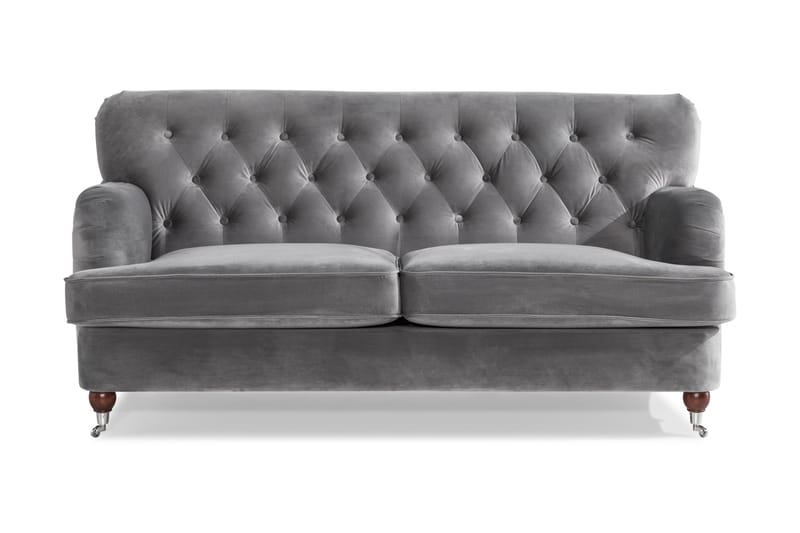 NOTTING HILL 2-sits Soffa Sammet Silvergrå - 2-sits soffor - Sammetssoffor - Howardsoffor