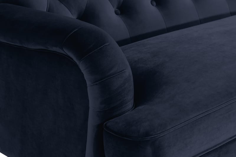 NOTTING HILL Svängd 3-sits Soffa Sammet Midnattsblå - 3-sits soffor - Sammetssoffor - Howardsoffor