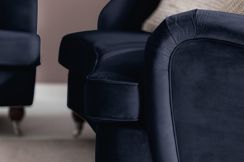 NOTTING HILL Svängd 3-sits Soffa Sammet Midnattsblå - 3-sits soffor - Sammetssoffor - Howardsoffor