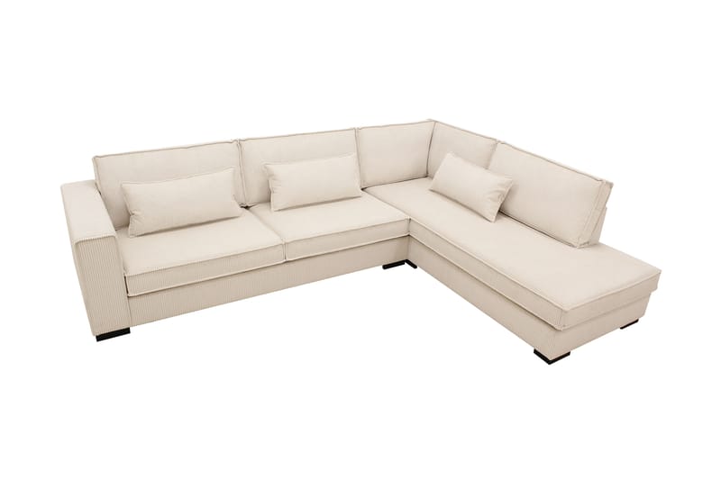 Nova 4-sits Högervänd L-formad Schäslongsoffa i Manchester - Beige - Möbler - Vardagsrum - Soffor - Divansoffa & schäslong