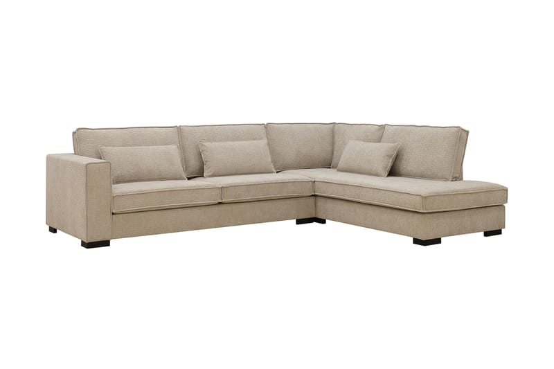 Nova 4-sits Högervänd L-formad Schäslongsoffa i Manchester - Beige - Möbler - Vardagsrum - Soffor - Divansoffa & schäslong