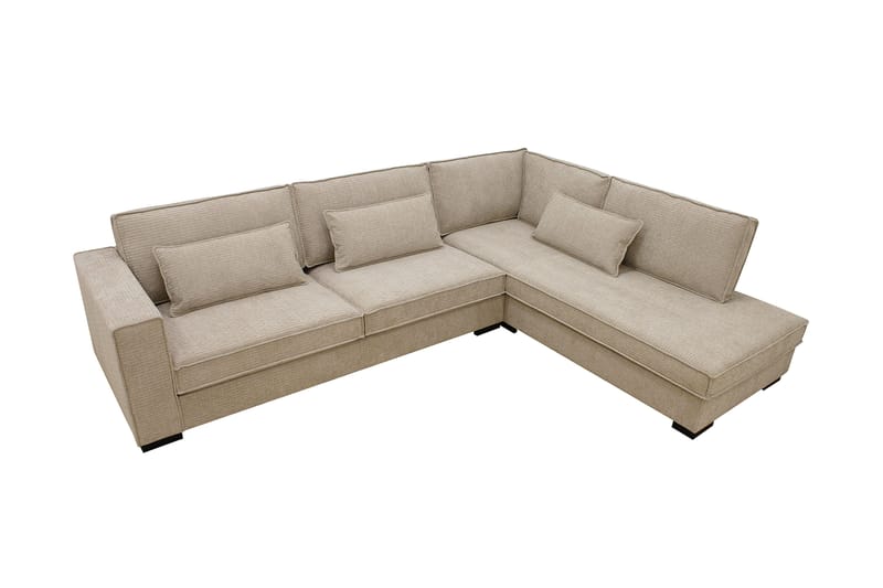 Nova 4-sits Högervänd L-formad Schäslongsoffa i Manchester - Beige - Möbler - Vardagsrum - Soffor - Divansoffa & schäslong