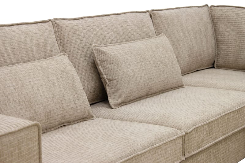 Nova 4-sits Högervänd L-formad Schäslongsoffa i Manchester - Beige - Möbler - Vardagsrum - Soffor - Divansoffa & schäslong