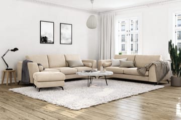 Ocean Lyx 3-sits Sammetssoffa med Nackrullar - Beige - Möbler - Vardagsrum - Soffor - Sammetssoffor