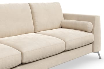 Ocean Lyx 3-sits Sammetssoffa med Nackrullar - Beige - Möbler - Vardagsrum - Soffor - Sammetssoffor
