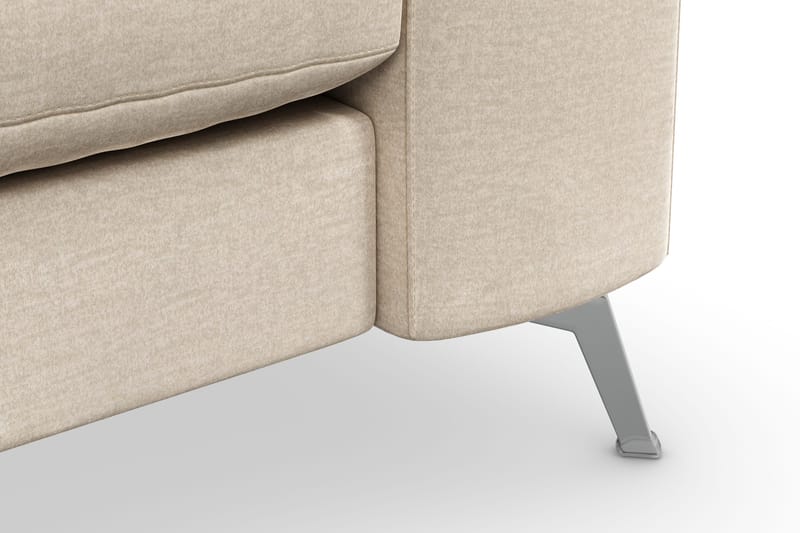 Ocean Lyx 3-sits Sammetssoffa med Nackrullar - Beige - Möbler - Vardagsrum - Soffor - Sammetssoffor