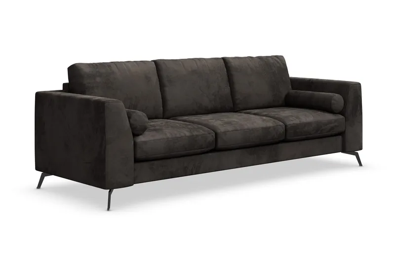 Ocean Lyx 3-sits Sammetssoffa - Mörkgrå - Möbler - Vardagsrum - Soffor - Sammetssoffor