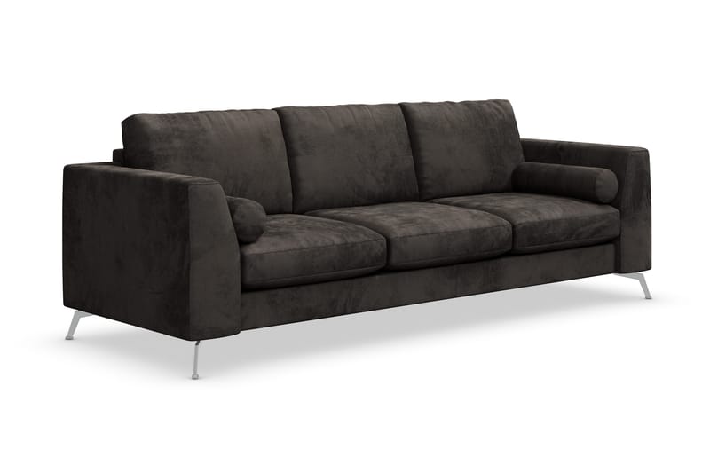 Ocean Lyx 3-sits Sammetssoffa - Mörkgrå - Möbler - Vardagsrum - Soffor - Sammetssoffor