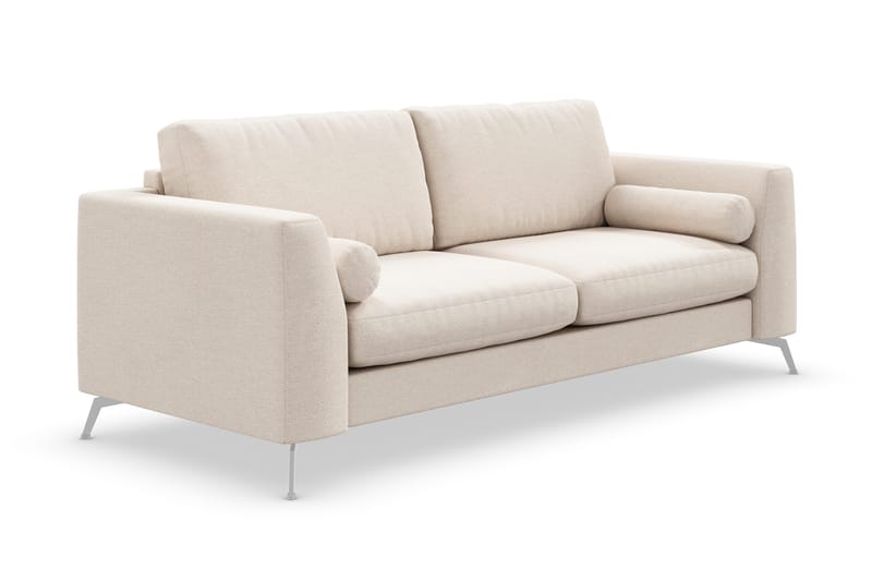 Ocean Lyx 3-sits Soffa med Nackrullar 222 cm i Chenille - Beige - Möbler - Vardagsrum - Soffor - 3-sits soffor