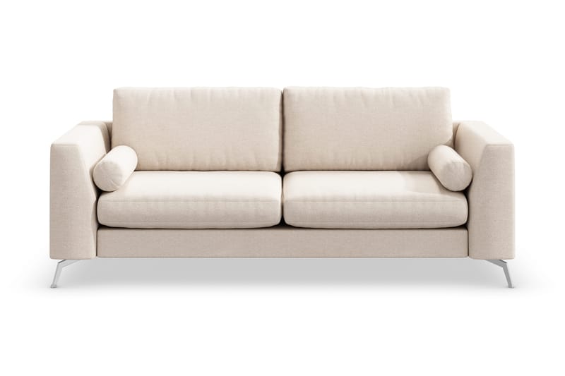 Ocean Lyx 3-sits Soffa med Nackrullar 222 cm i Chenille, Beige