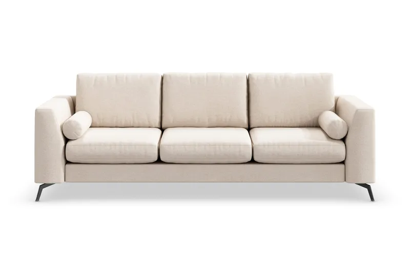 Ocean Lyx 4-sits Chenillesoffa med Nackrullar, Beige