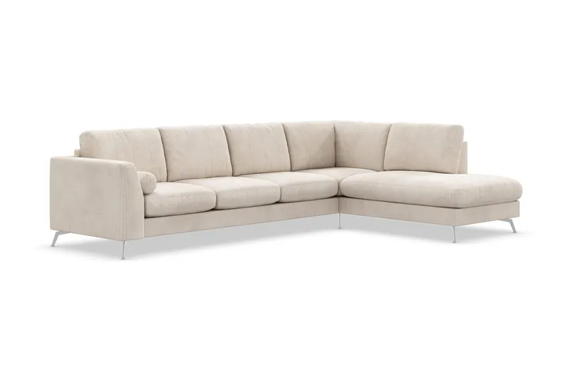 Ocean Lyx 4-sits Högervänd L-formad Schäslongsoffa i Manchester - Beige - Möbler - Vardagsrum - Soffor - Divansoffa & schäslong