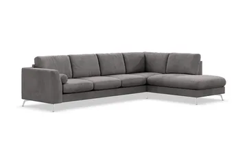 Ocean Lyx 4-sits Högervänd L-formad Schäslongsoffa i Manchester - Mörkgrå - Möbler - Vardagsrum - Soffor - Divansoffa & schäslong