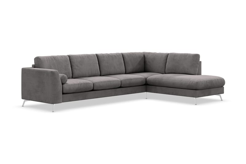 Ocean Lyx 4-sits Högervänd L-formad Schäslongsoffa i Manchester - Mörkgrå - Möbler - Vardagsrum - Soffor - Divansoffa & schäslong
