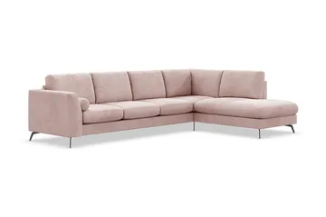 Ocean Lyx 4-sits Högervänd L-formad Schäslongsoffa i Manchester - Rosa - Möbler - Vardagsrum - Soffor - Divansoffa & schäslong