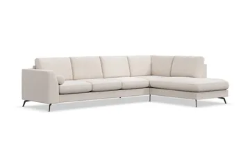 Ocean Lyx 4-sits Högervänd L-formad Schäslongsoffa i Tyg - Beige - Möbler - Vardagsrum - Soffor - Divansoffa & schäslong