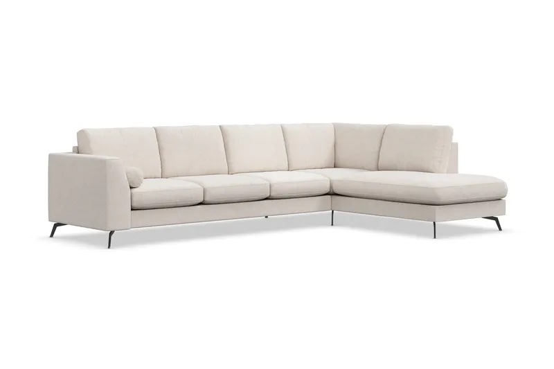 Ocean Lyx 4-sits Högervänd L-formad Schäslongsoffa i Tyg - Beige - Möbler - Vardagsrum - Soffor - Divansoffa & schäslong