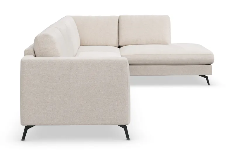 Ocean Lyx 4-sits Högervänd L-formad Schäslongsoffa i Tyg - Beige - Möbler - Vardagsrum - Soffor - Divansoffa & schäslong