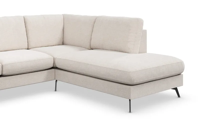 Ocean Lyx 4-sits Högervänd L-formad Schäslongsoffa i Tyg - Beige - Möbler - Vardagsrum - Soffor - Divansoffa & schäslong