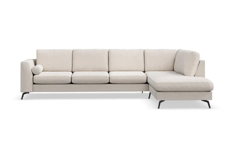 Ocean Lyx 4-sits Högervänd L-formad Schäslongsoffa i Tyg - Beige - Möbler - Vardagsrum - Soffor - Divansoffa & schäslong