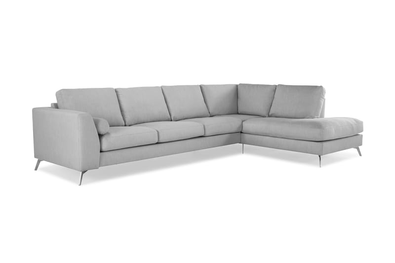 Ocean Lyx 4-sits Högervänd L-formad Schäslongsoffa i Tyg - Grå - Möbler - Vardagsrum - Soffor - Divansoffa & schäslong