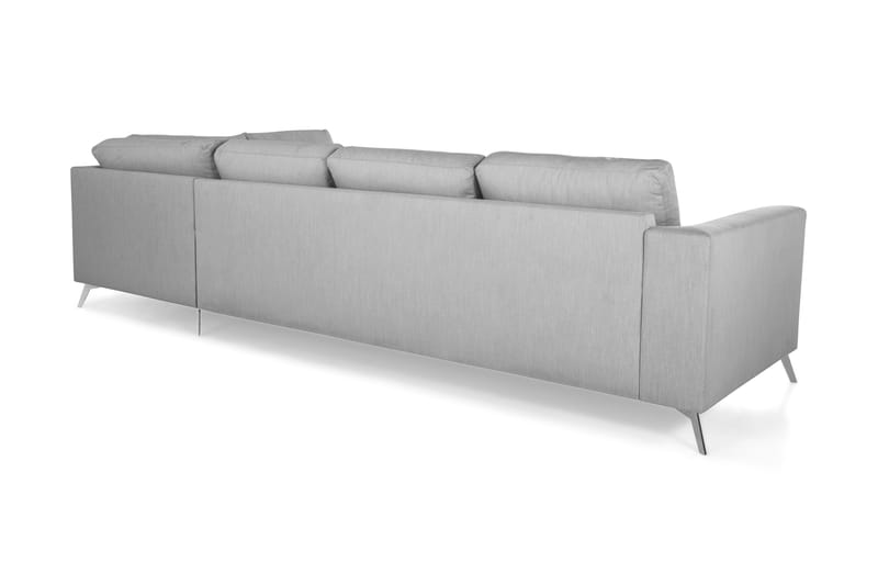 Ocean Lyx 4-sits Högervänd L-formad Schäslongsoffa i Tyg - Grå - Möbler - Vardagsrum - Soffor - Divansoffa & schäslong