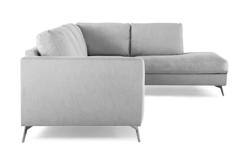 Ocean Lyx 4-sits Högervänd L-formad Schäslongsoffa i Tyg - Grå - Möbler - Vardagsrum - Soffor - Divansoffa & schäslong