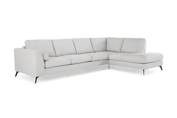 Ocean Lyx 4-sits Högervänd L-formad Schäslongsoffa i Tyg - Ljusgrå - Möbler - Vardagsrum - Soffor - Divansoffa & schäslong