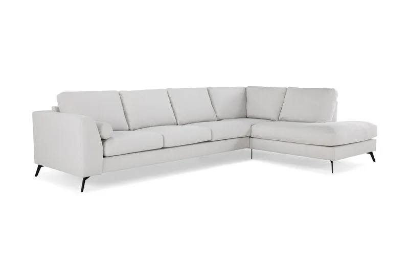 Ocean Lyx 4-sits Högervänd L-formad Schäslongsoffa i Tyg - Ljusgrå - Möbler - Vardagsrum - Soffor - Divansoffa & schäslong