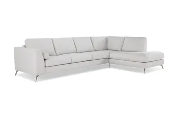 Ocean Lyx 4-sits Högervänd L-formad Schäslongsoffa i Tyg - Ljusgrå - Möbler - Vardagsrum - Soffor - Divansoffa & schäslong